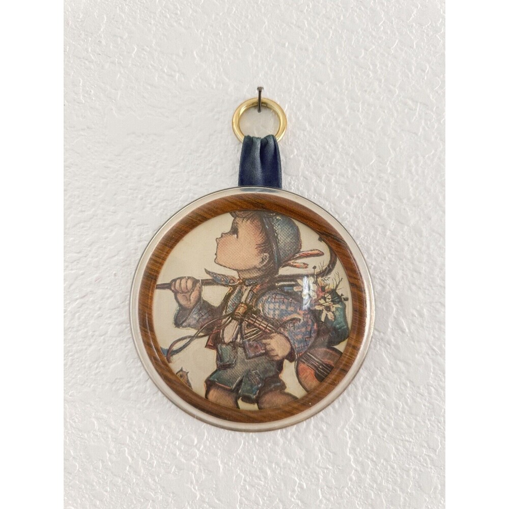 Vintage Convex Original Hummel Round Boy Print Antique Baby Brother Dome Glass